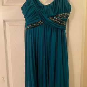 Blue green shirt dress